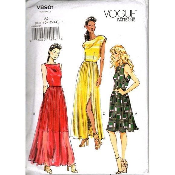 Very Easy Vogue V8901 Misses 6 to 14 Lined Dress Uncut Sewing Pattern - Picture 1 of 2